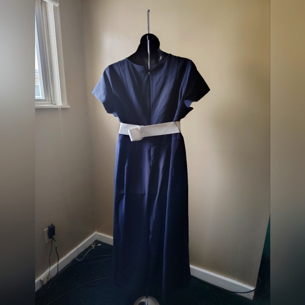 Navy blue crop jumpsuit